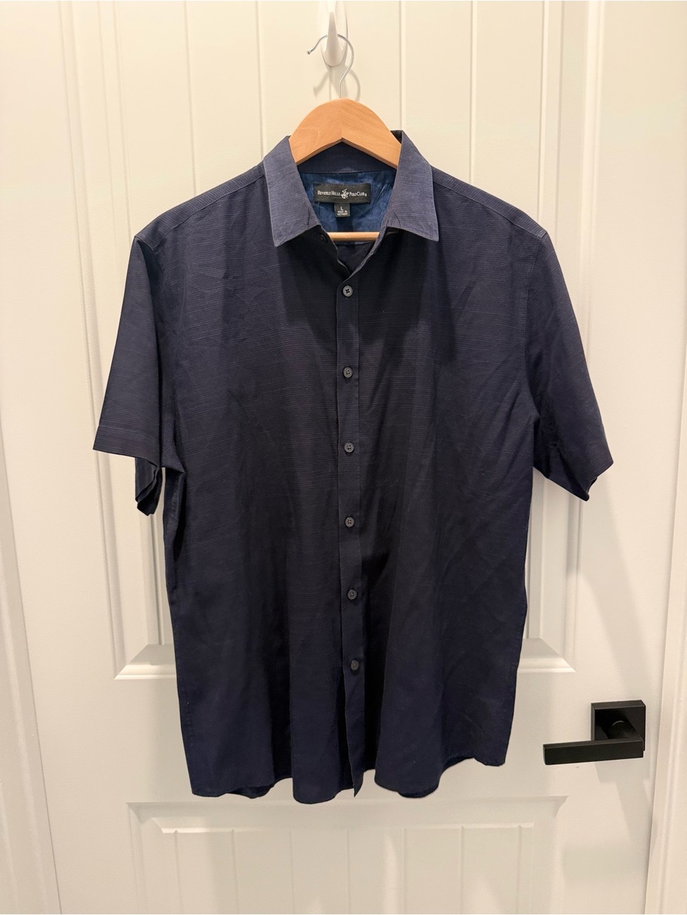 Beverly Hills Polo Club Men's Short-Sleeve Button-Down Shirt - Navy